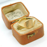 9ct Yellow Gold Signet Ring Vintage 1966 Birmingham Size L UK