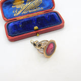 Victorian Pinchbeck & Carved Carnelian Glass Intaglio Fob Seal c1840 Antique