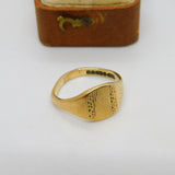 9ct Yellow Gold Signet Ring Vintage 1966 Birmingham Size L UK