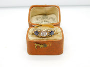 9ct Yellow Gold Spinel & Paste Set Victorian Style Ring 1973 Birmingham Vintage