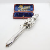 Edwardian Sterling Silver 'Peter Rabbit' Novelty Baby Rattle Antique c1910