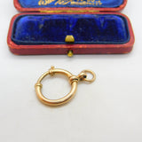 Large 8ct .333 Yellow Gold Bolt Ring Clasp Findings Antique c1880 Victorian