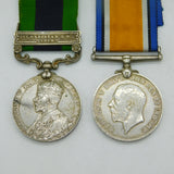 India Service Medal Afghanistan NWF Clasp & WW1 Medal 'Sepoy Hakam DAD' Antique