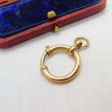 Large 8ct .333 Yellow Gold Bolt Ring Clasp Findings Antique c1880 Victorian