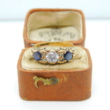 9ct Yellow Gold Spinel & Paste Set Victorian Style Ring 1973 Birmingham Vintage
