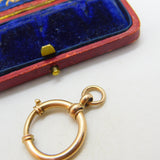 Large 8ct .333 Yellow Gold Bolt Ring Clasp Findings Antique c1880 Victorian