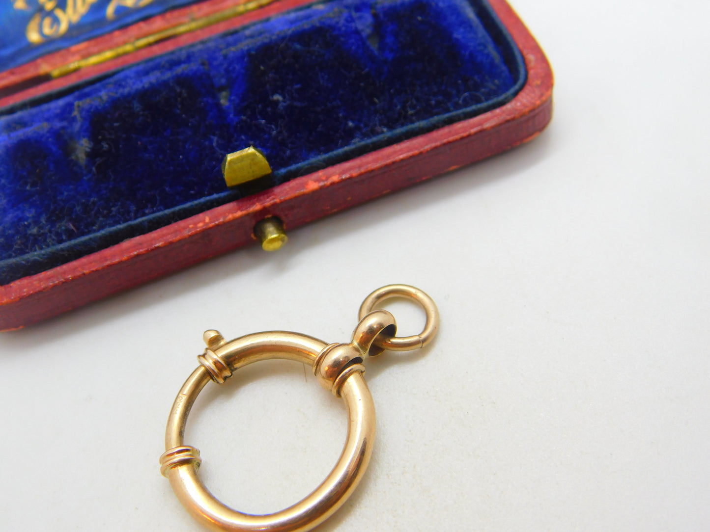 Large 8ct .333 Yellow Gold Bolt Ring Clasp Findings Antique c1880 Victorian