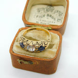 9ct Yellow Gold Spinel & Paste Set Victorian Style Ring 1973 Birmingham Vintage