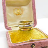 Suarti 18ct Yellow Gold & Sterling Silver Modernist Band Ring Vintage c2000