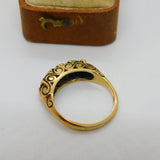 9ct Yellow Gold Spinel & Paste Set Victorian Style Ring 1973 Birmingham Vintage