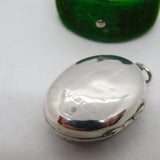 Victorian Sterling Silver & Gold Floral Pattern Locket Antique 1884 Birmingham