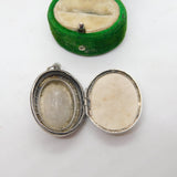 Victorian Sterling Silver & Gold Floral Pattern Locket Antique 1884 Birmingham