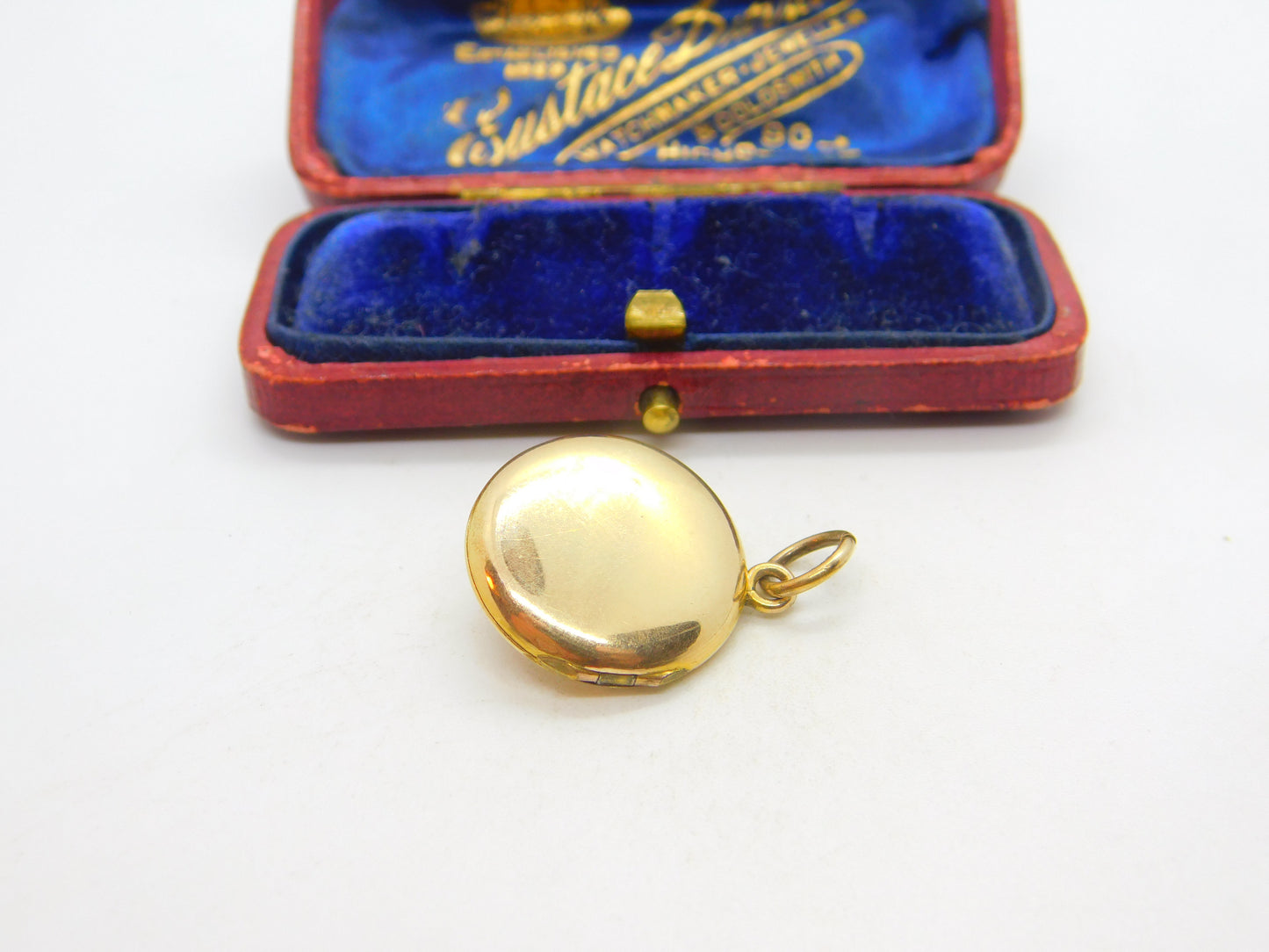 Edwardian 9ct Gold Back & Front, Pearl & Diamond Insect Locket Pendant Antique