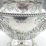 Edwardian Sterling Silver Floral Pattern Rose Bowl Antique 1903 Sheffield