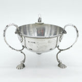 Art Nouveau Sterling Silver Shell Foot Raised Sugar Bowl Antique 1908 London