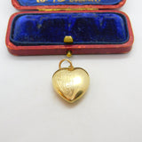9ct Yellow Gold Puffy Heart Loving Pendant Antique c1930 Art Deco