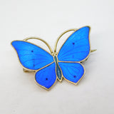 Norwegian Marius Hammer .930 Silver Blue Enamel Butterfly Brooch Antique c1930