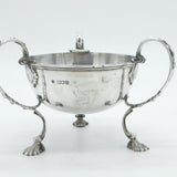 Art Nouveau Sterling Silver Shell Foot Raised Sugar Bowl Antique 1908 London