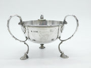 Art Nouveau Sterling Silver Shell Foot Raised Sugar Bowl Antique 1908 London