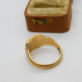 9ct Yellow Gold Square Signet Ring Vintage 1956 Birmingham Size R 1/2 UK
