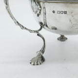 Art Nouveau Sterling Silver Shell Foot Raised Sugar Bowl Antique 1908 London