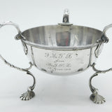 Art Nouveau Sterling Silver Shell Foot Raised Sugar Bowl Antique 1908 London