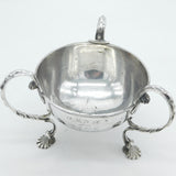 Art Nouveau Sterling Silver Shell Foot Raised Sugar Bowl Antique 1908 London
