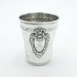 19th Century French .950 Grade Silver Floral Pattern Beaker Antique c1880