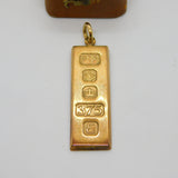 9ct Yellow Gold Bullion Bar Ingot Drop Pendant Vintage 1979 Sheffield