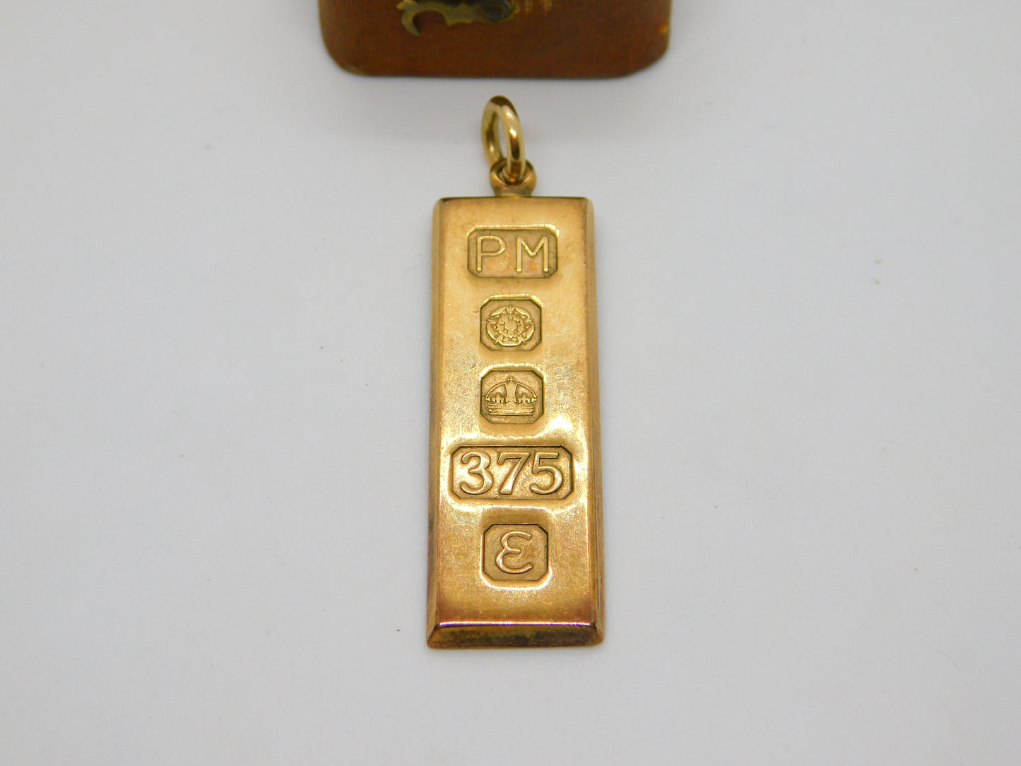 9ct Yellow Gold Bullion Bar Ingot Drop Pendant Vintage 1979 Sheffield