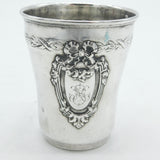 19th Century French .950 Grade Silver Floral Pattern Beaker Antique c1880