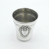 19th Century French .950 Grade Silver Floral Pattern Beaker Antique c1880