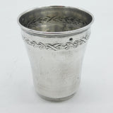 19th Century French .950 Grade Silver Floral Pattern Beaker Antique c1880