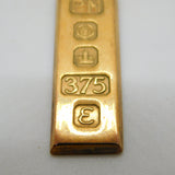9ct Yellow Gold Bullion Bar Ingot Drop Pendant Vintage 1979 Sheffield