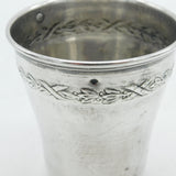 19th Century French .950 Grade Silver Floral Pattern Beaker Antique c1880