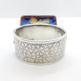 Victorian Sterling Silver Ivy Leaf Cuff Bangle Bracelet c1880 Aesthetic Movement