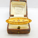 Victorian 15ct Gold Etruscan Style Diamond Sweetheart Brooch Antique c1860