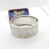 Victorian Sterling Silver Ivy Leaf Cuff Bangle Bracelet c1880 Aesthetic Movement