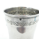19th Century French .950 Grade Silver Floral Pattern Beaker Antique c1880