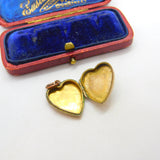 9ct Yellow Gold Floral Heart Form Locket Pendant Antique c1920 Art Deco