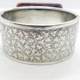 Victorian Sterling Silver Ivy Leaf Cuff Bangle Bracelet c1880 Aesthetic Movement