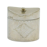 Victorian Sterling Silver Floral Decorated Peppermint Box Antique 1891 London