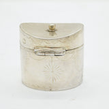 Victorian Sterling Silver Floral Decorated Peppermint Box Antique 1891 London