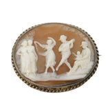 Victorian Sterling Silver Regency Dancing Party Scene Cameo Antique c1840