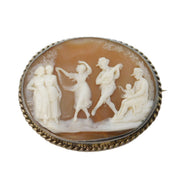 Victorian Sterling Silver Regency Dancing Party Scene Cameo Antique c1840