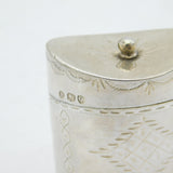 Victorian Sterling Silver Floral Decorated Peppermint Box Antique 1891 London