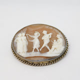 Victorian Sterling Silver Regency Dancing Party Scene Cameo Antique c1840