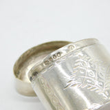 Victorian Sterling Silver Floral Decorated Peppermint Box Antique 1891 London