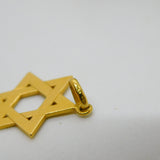 18ct Yellow Gold Star of David Jewish Charm Pendant Vintage c1970