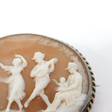Victorian Sterling Silver Regency Dancing Party Scene Cameo Antique c1840